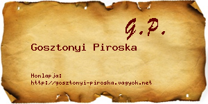 Gosztonyi Piroska névjegykártya