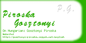 piroska gosztonyi business card